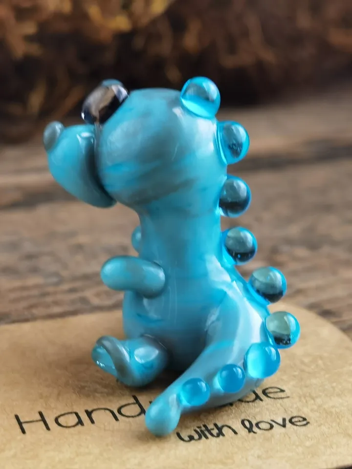 DINOSAUR ORNAMENTS Dinosaur figurine Glass dinosaur decor Miniature Dinosaur gift Dino figurine Glass figurines Tiny glass animals Dragon