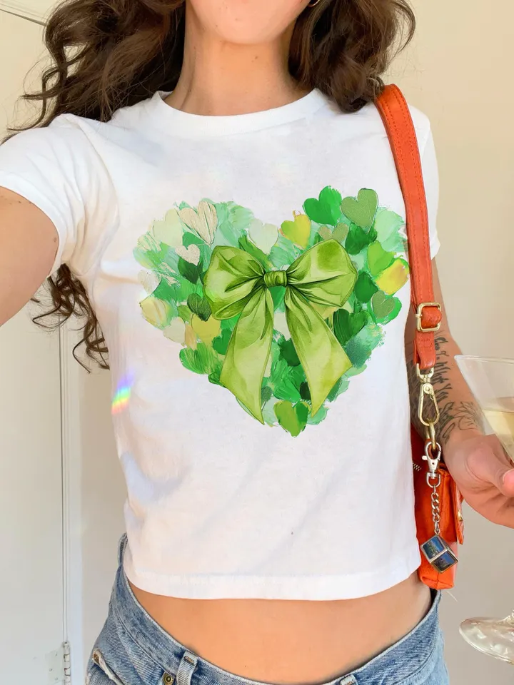 St. Patrick’s Day Heart Brushstroke png, 4 leaf clover png, St Patrick's Day png, Irish png, Shamrock png designs, Coquette st patrick Png