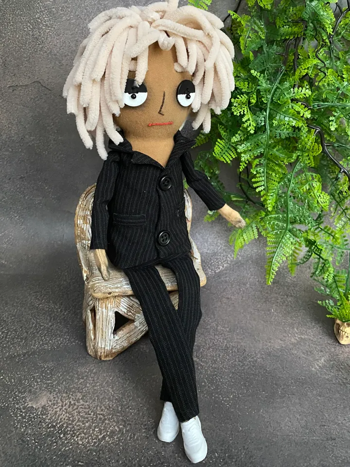 Strange Art Doll, Oddity Boy, Handmade Cloth doll, Gothic Shelf Decor, Weird Art Collectible, Creepy Doll Alternative Gift