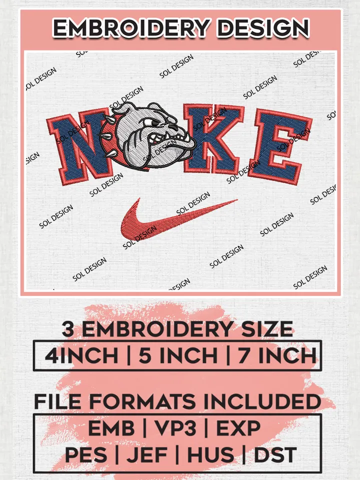 Nike Samford Bulldogs Machine Embroidery Design, NCAA Samford Bulldogs Embroidery Design Design files, NCAA Embroidery Designs, NCAA Machine Embroidery Designs, Digital Download