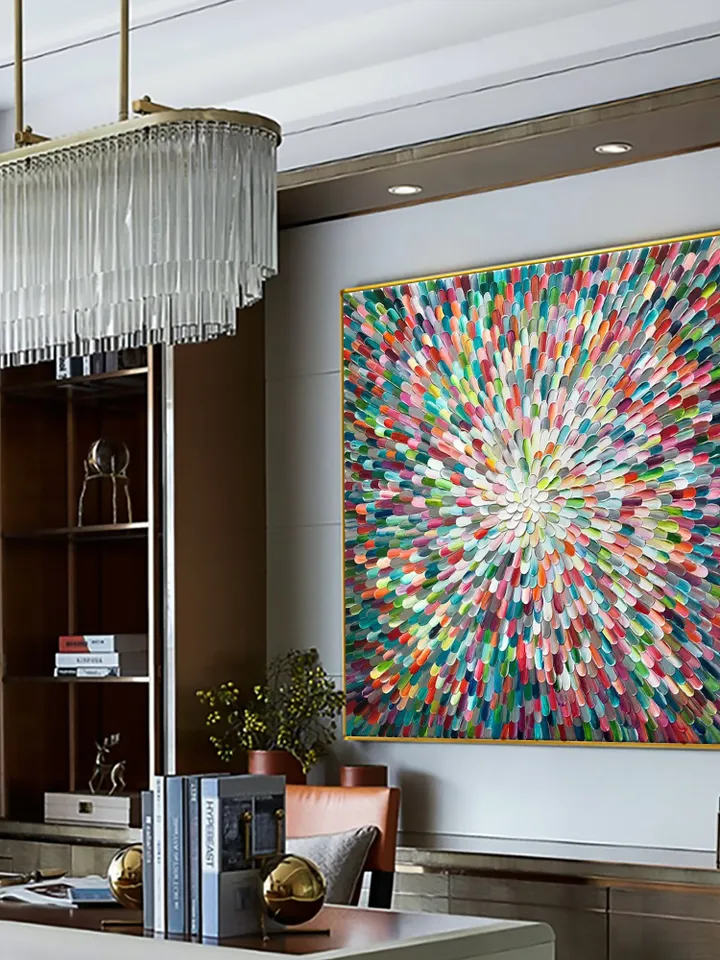 Original Abstract Painting, Large Wall Art,Colorful Flower Painting On Canvas, Home Decor, Office Wall Decor, Handmade Hand Painted Wall Art