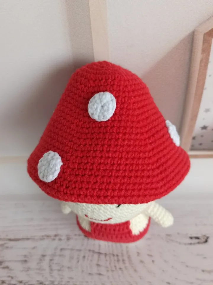 Crochet mushroom doll, Xmas gift toy Toadstool , birthday gift for kids,