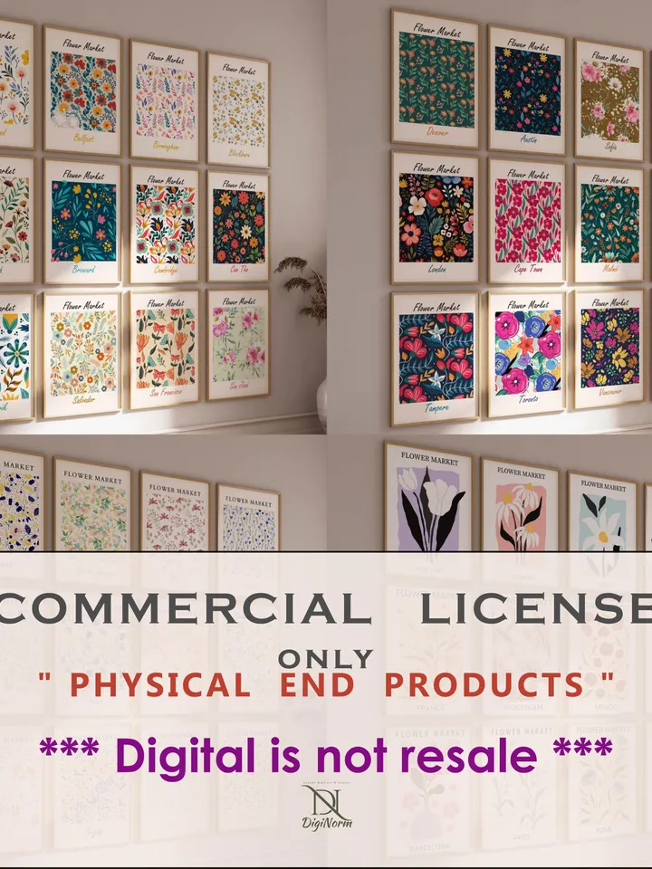 FLOWER BOTANICAL 3200 Commercial License for Only Physical Product, Wall Art Commercial License Bundle, Physical Product Commercial License