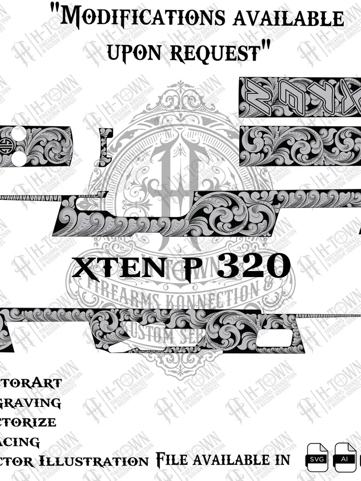 XTEN P320 Engraving Design: Firearm Slide Template (Digital Download)