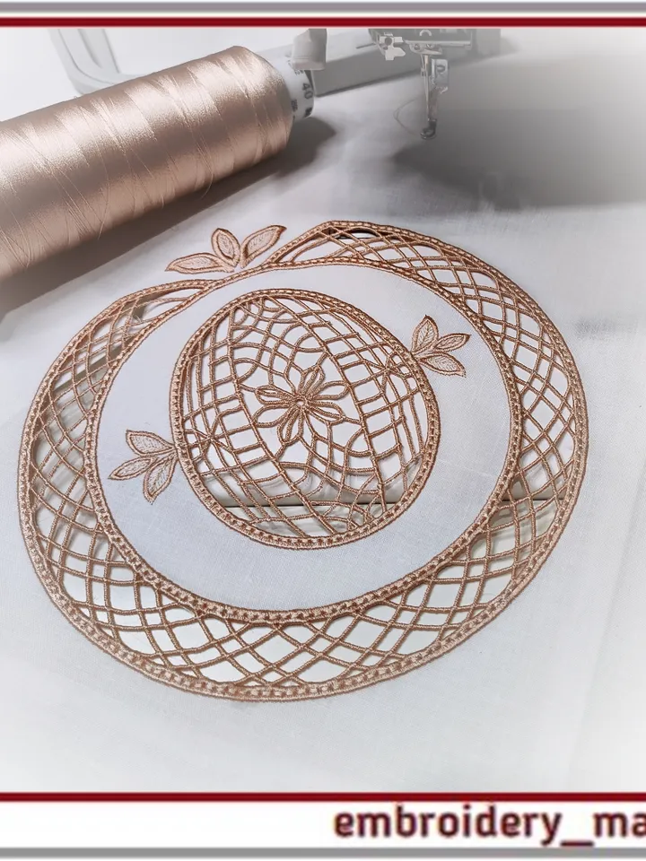 Easter Lace Egg Cutwork machine embroidery design