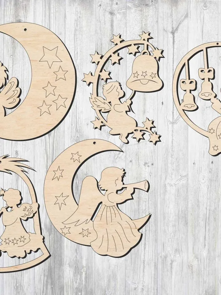Digital Template Cnc Router Files Cnc Christmas Figurines Files for Wood Laser Cut Pattern