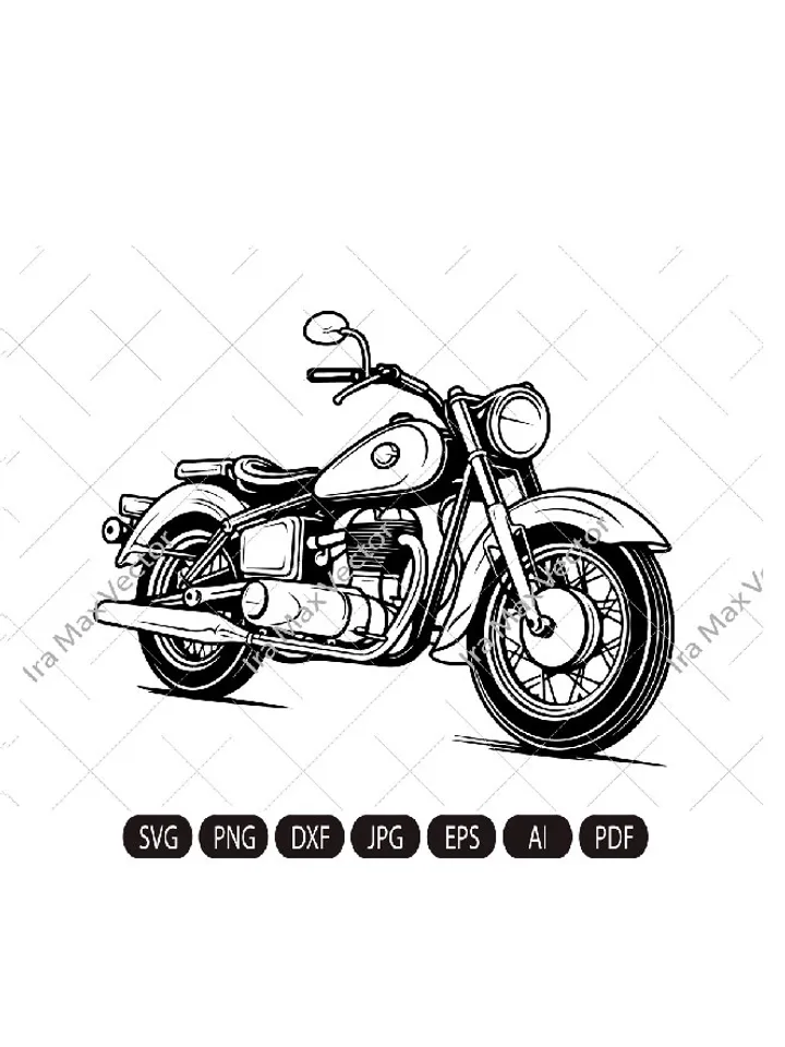 Motorcycle SVG, Motor Bike Svg, Motorcycle Clipart, motorbike retro svg, motor bike ,Motorcycle Files , Png, Svg dxf