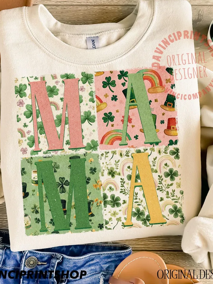 Mama St Patricks png, Retro St Patricks png, St Patricks Day png, Mama png, Lucky Mama St Patricks png, Shamrock png, Retro Mama png