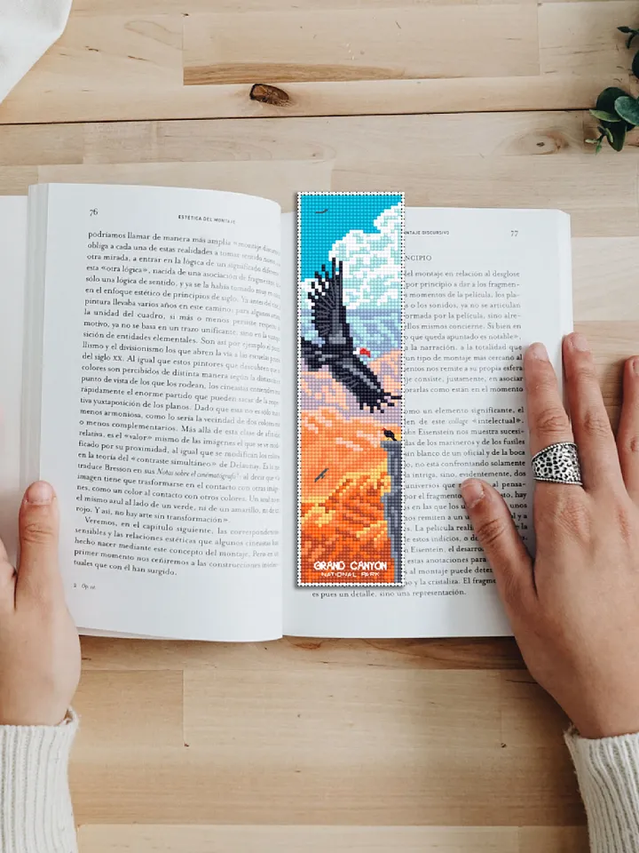 Grand Canyon national park bookmark cross stitch pattern PDF instant download Nature cross stitch chart, Digital bookmark pattern PDF #B188