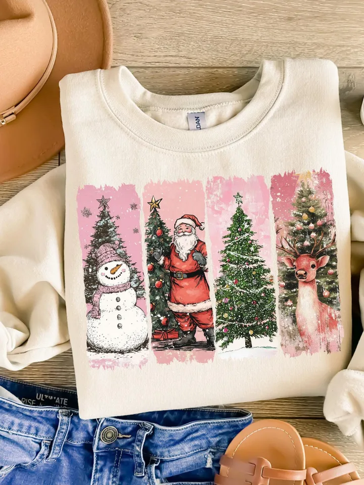 Pink Retro Christmas PNG, Christmas Shirt PNG, Vintage Christmas PNG, Santa Claus png, Pink Christmas Sublimation, Merry Christmas png