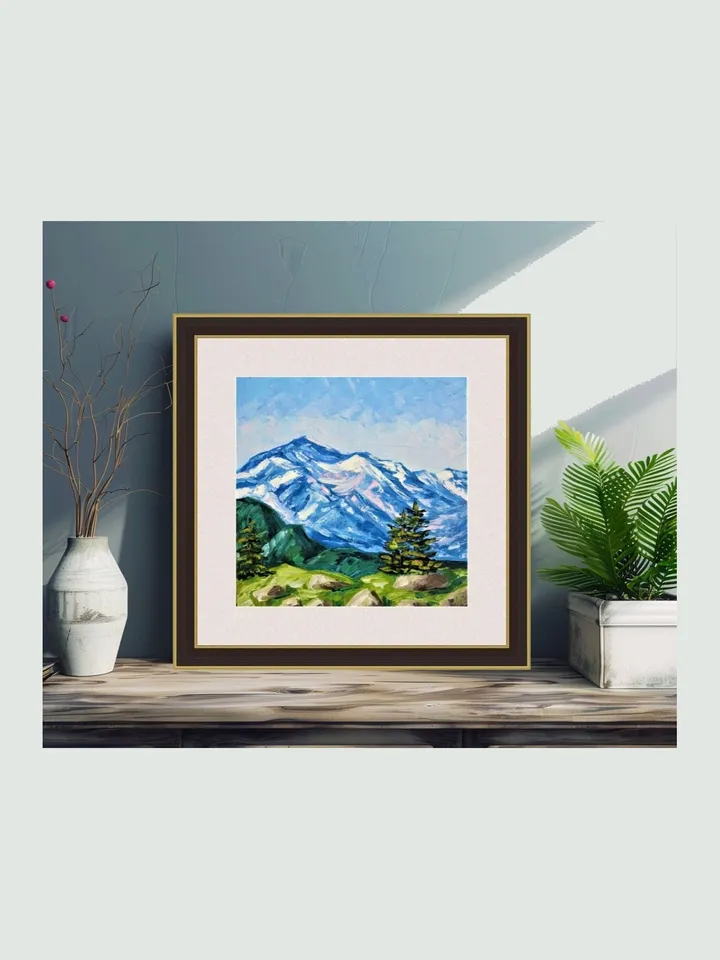 Original Oil Painting Landscape Mountains in California mini art decor