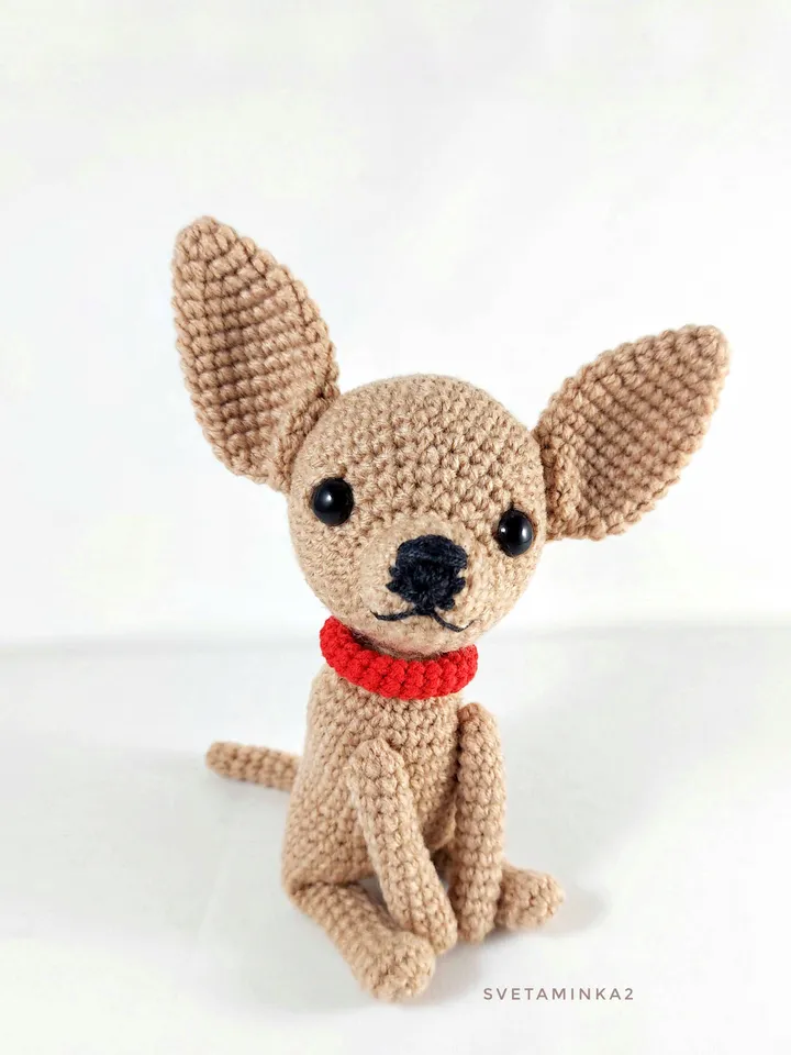 Chihuahua Crochet Pattern Amigurumi Dog (with small heart crochet pattern). Digital Download. PDF.