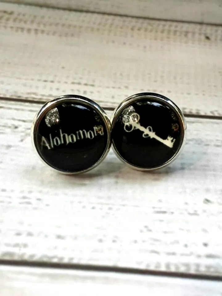 Harry Potter Earrings, Alohomora earrings studs gift for fans