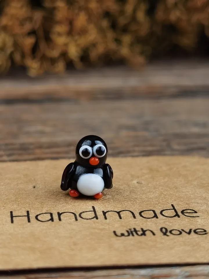 MINIATURE ANIMALS Penguin figurine Penguin miniature Baby penguin Glass penguin decor penguin gift Tiny Penguin Glass figurines Ornaments