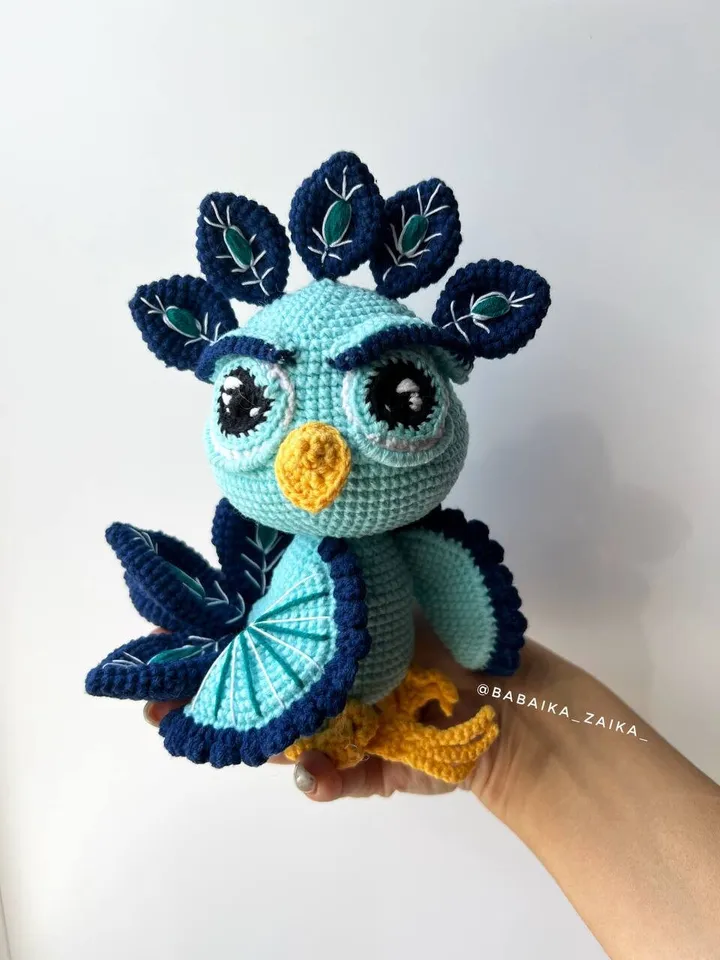 PDF Crochet Peacock Pattern, Amigurumi Bird, Crochet Bird Pattern, Amigurumi Peacock, Amigurumi animal, Bird Doll Pattern, Bird amigurumi