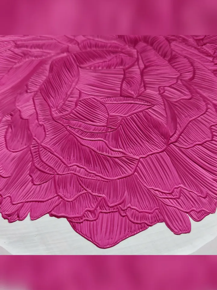 Peony. Paint сarving. Diameter is 21 cm