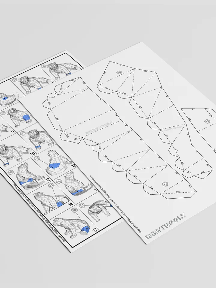 Polar Bear (2 metres) & Baby Bear Papercraft, Digital Template, PDF Download, Gurko, LowPoly, Pepakura, DIY Sculpture, Paper Party Decor