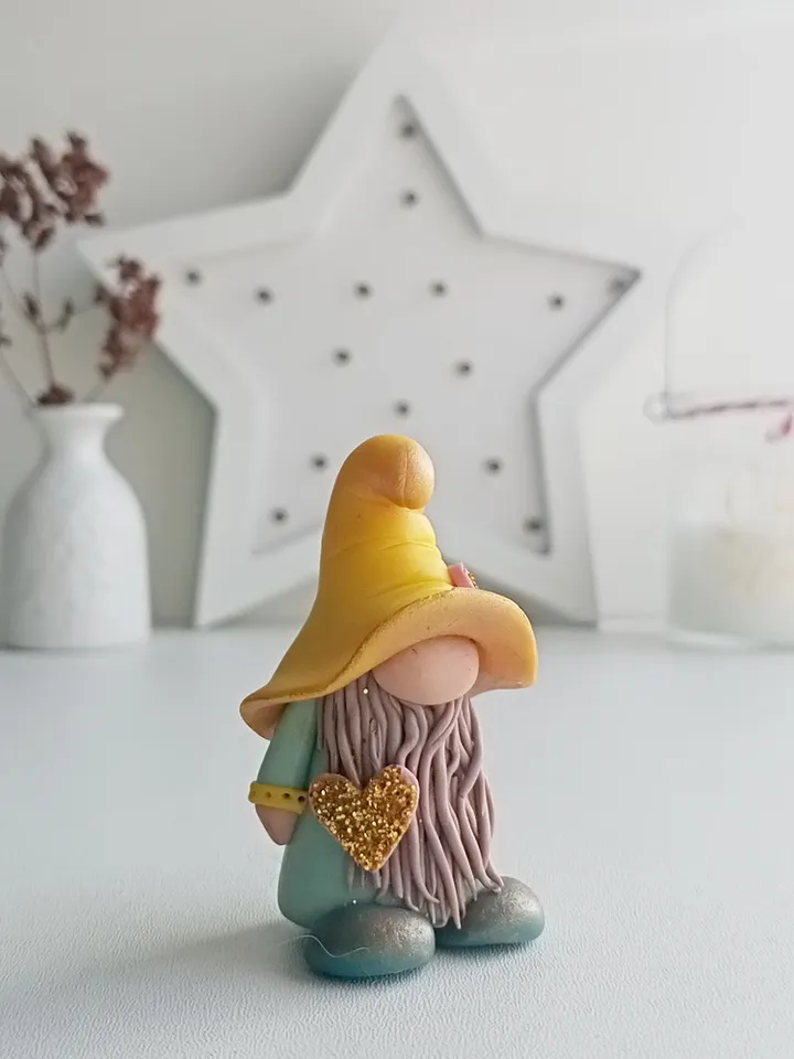 Polymer Clay Pocket Gnomes/Shelf Sitter Gnome/Handmade Christmas couple gnomes/Terrarium mini gnome/Potted Plant Decor