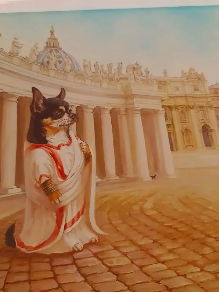 print of oil painting chihuahua Rome