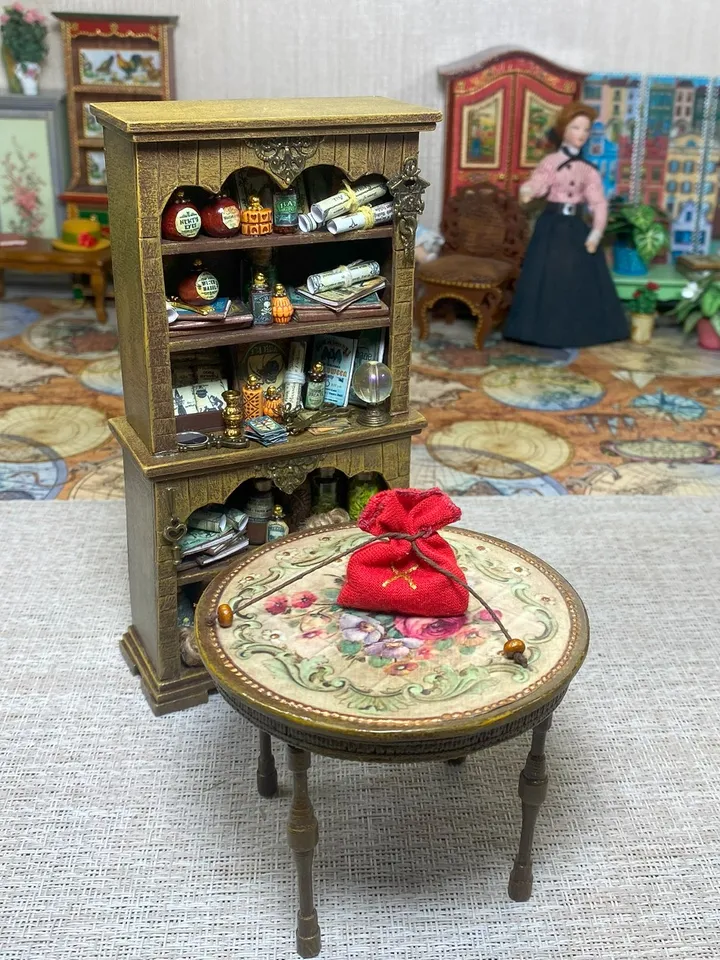 Runes for fortune telling. Dollhouse miniature. 1:12. Magic runes.