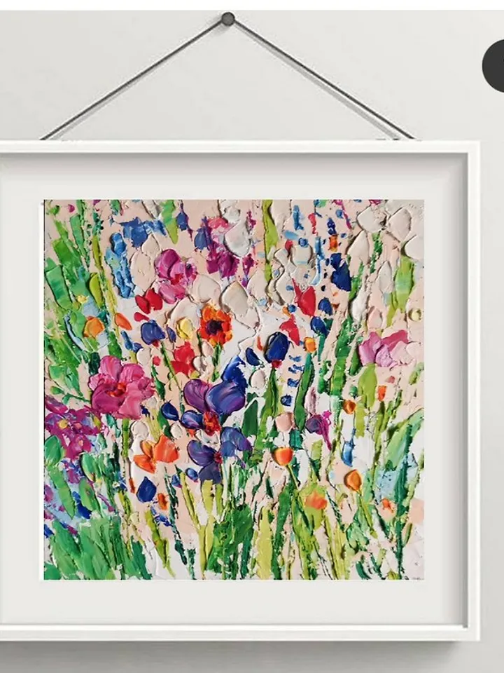 Wildflower Painting Original Art Floral Oil Painting Wall Decor Daisy Artwork