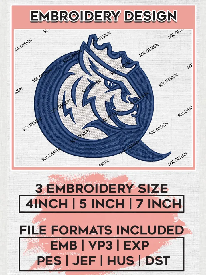 Queens University Royals College Football Team Head Mascot Logo embroidery designs, NCAA Queens University Royals Logo Machine embroidery files, NCAA Team Logo embroidery designs, NCAA Game Day Machine embroidery designs, Digital Download