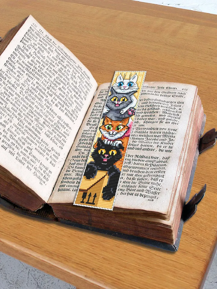Cat bookmark cross stitch pattern PDF Cute kitties pattern, Handmade bookmark digital download, Cat cross stitch chart, Cat lover gift #B100