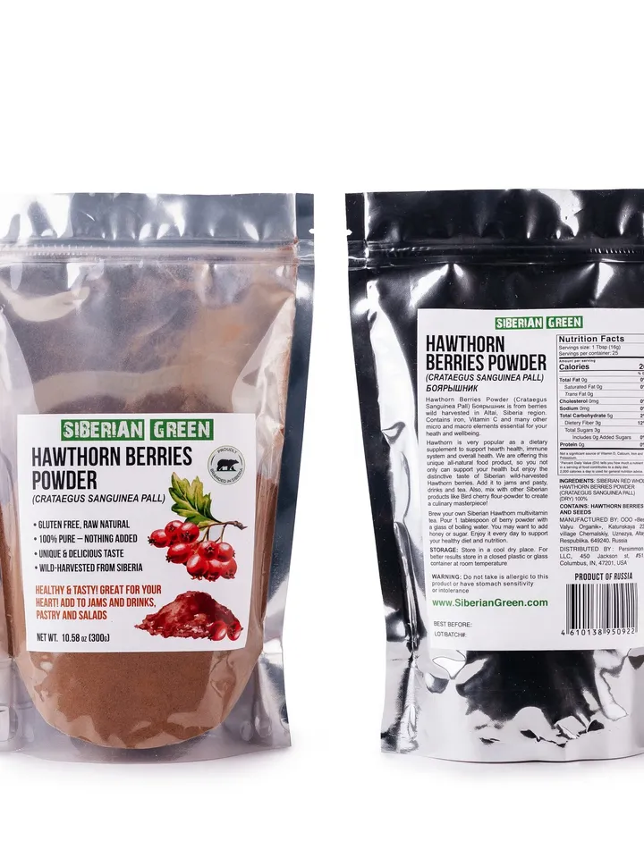 Siberian Hawthorn Dried Berries Powder Flour Tea 300g Wild Harvested Crataegus Sanguinea from Altai