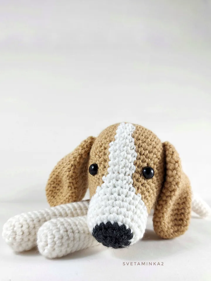 Beagle Crochet Dog Pattern Amigurumi Puppy. Digital Download. PDF.