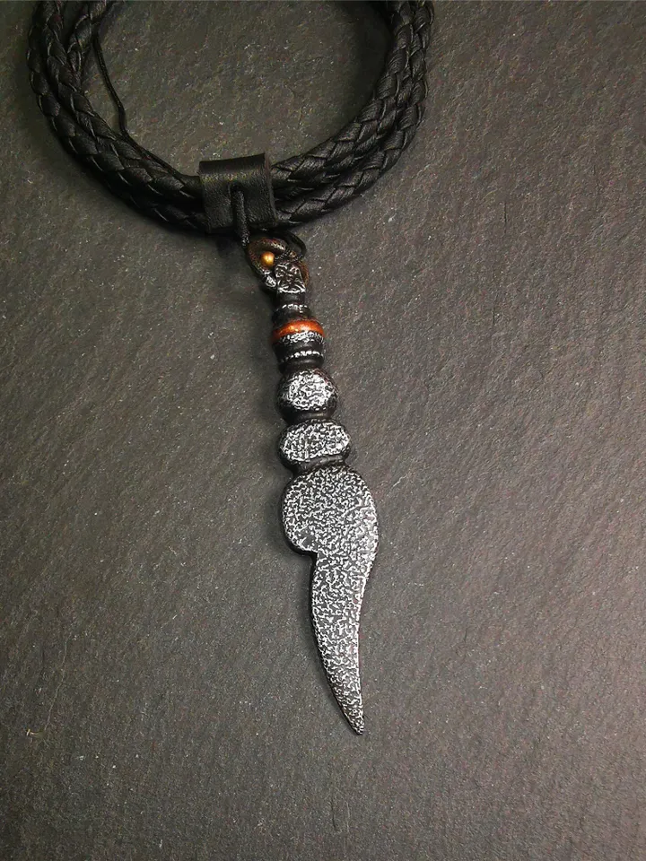 Gandhanra Tibetan Shankha Amulet ,Conch Pendant,Made of Cold Iron,3.15&quot;