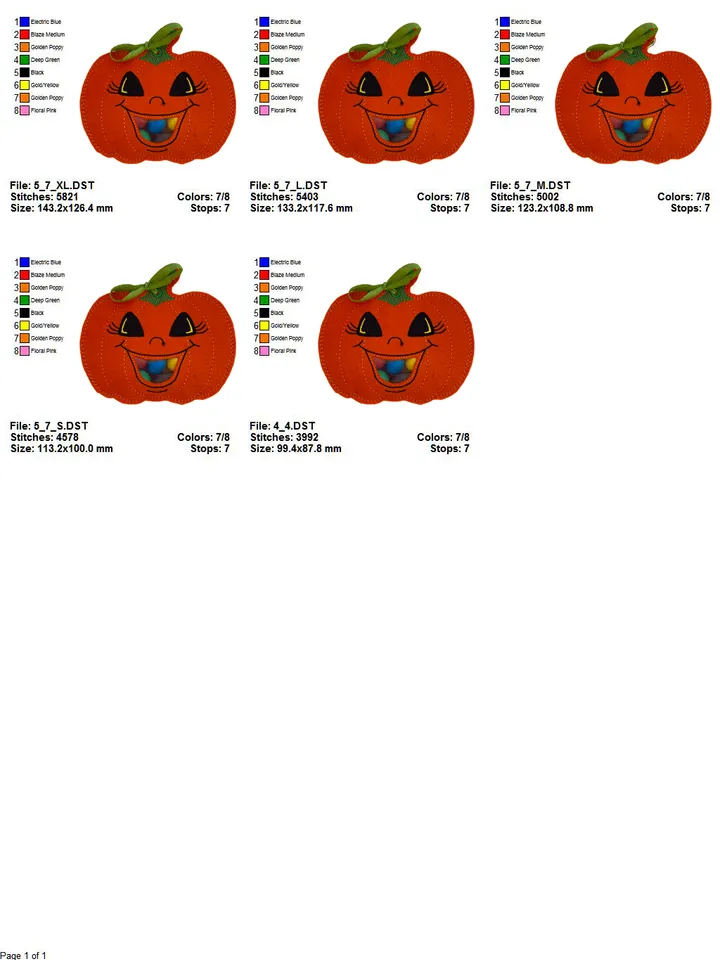 In The Hoop Machine Embroidery design ITH Peekabo Bag Halloween Pumpkin Treat Bag ITH Pattern. Included 5 sizes!