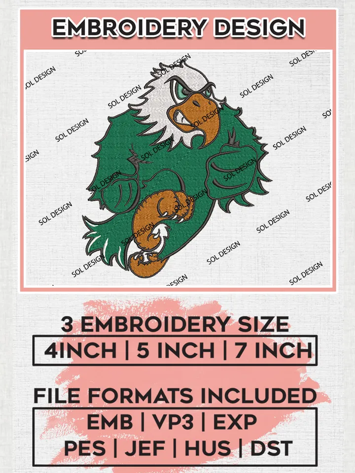 NCAA North Texas Mean Green Football Team Funny Logo Embroidery Design Files, NCAA North Texas Mean Green Team Embroidery, NCAA Game Day, Machine embroidery designs, Digital Download