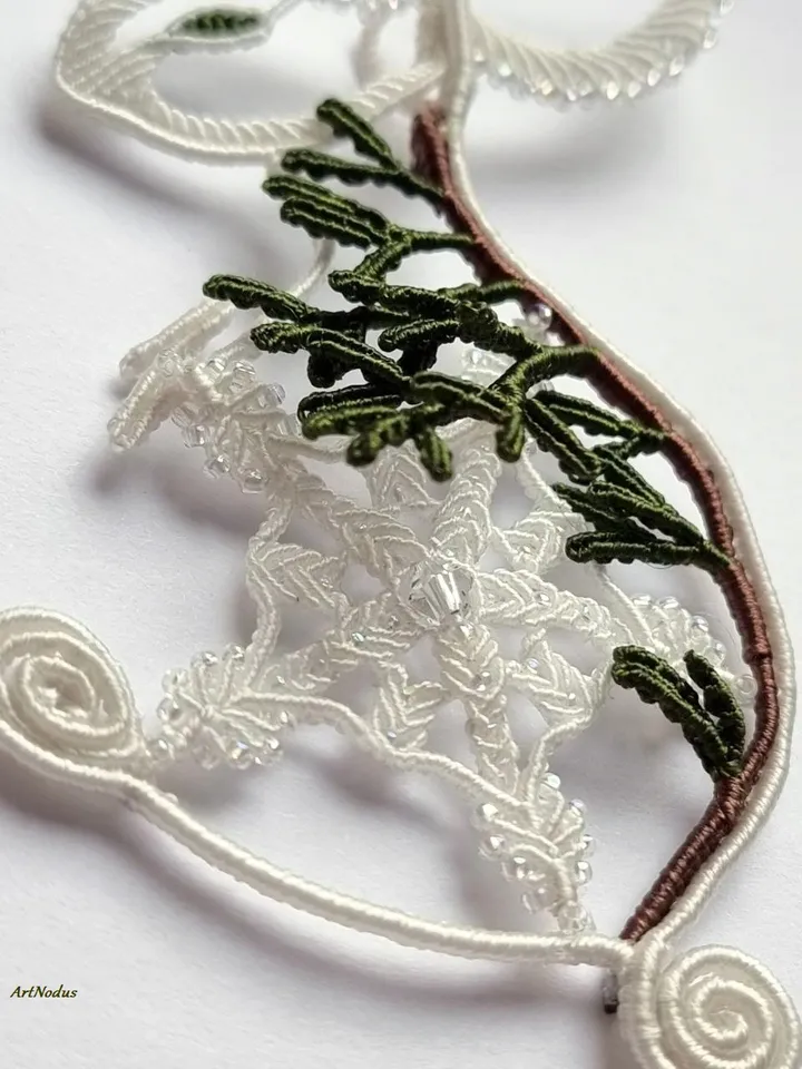 Winter Hare Micro-Macrame Brooch and Pendant