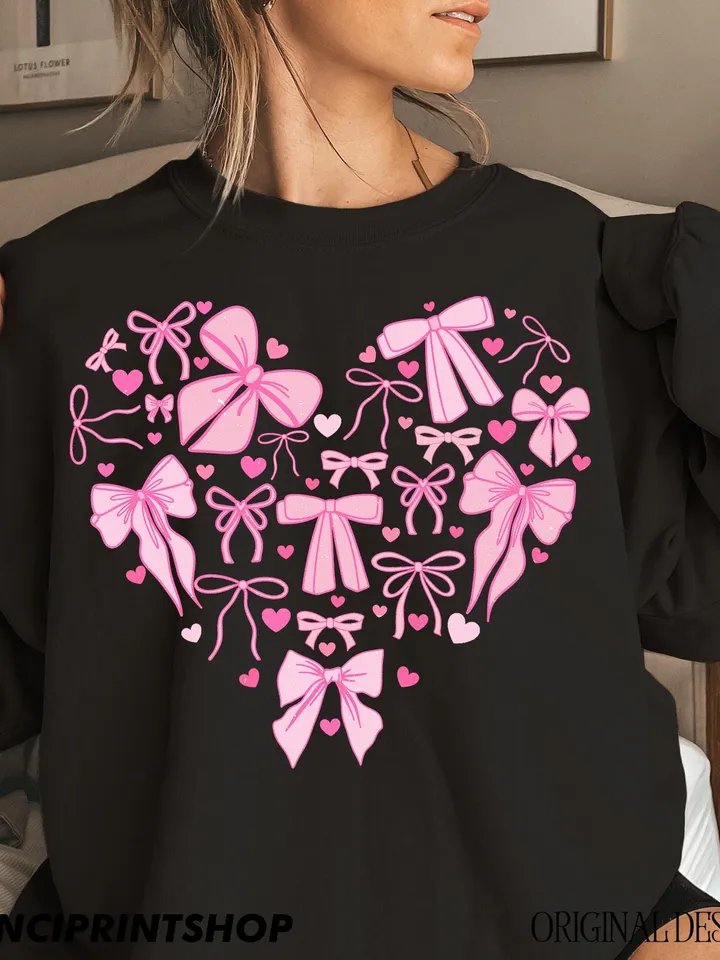 Pink Coquette Valentine Heart PNG, Valentines Day png, Valentine Bow png, Pink Valentine png, Valentines Love png, Girl Valentine, Heart png