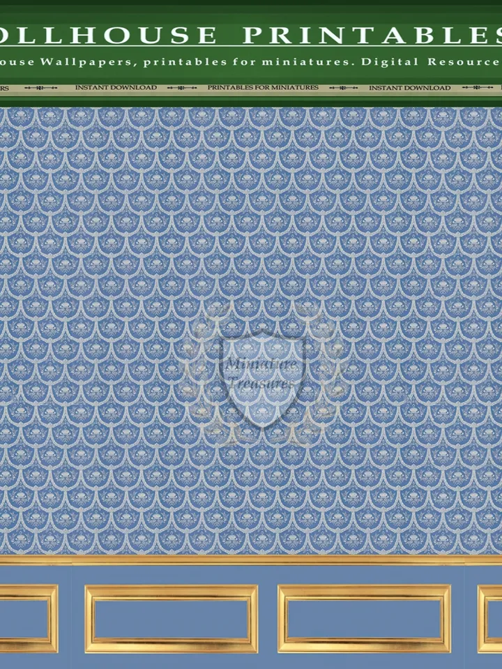 Wallpapers- Set 3 | Printables for Dollhouses and Unique Miniature Projects | Digital Downloads | in Scale 1/12th