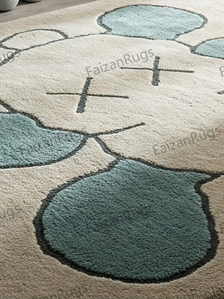 Kaws rugs, Handmade rug, Case rugs, handmade, Living room rug, Dining , Hallway rug, Multi color rug, Kaws rug, kaws theme, kaws, 3x5,5x7