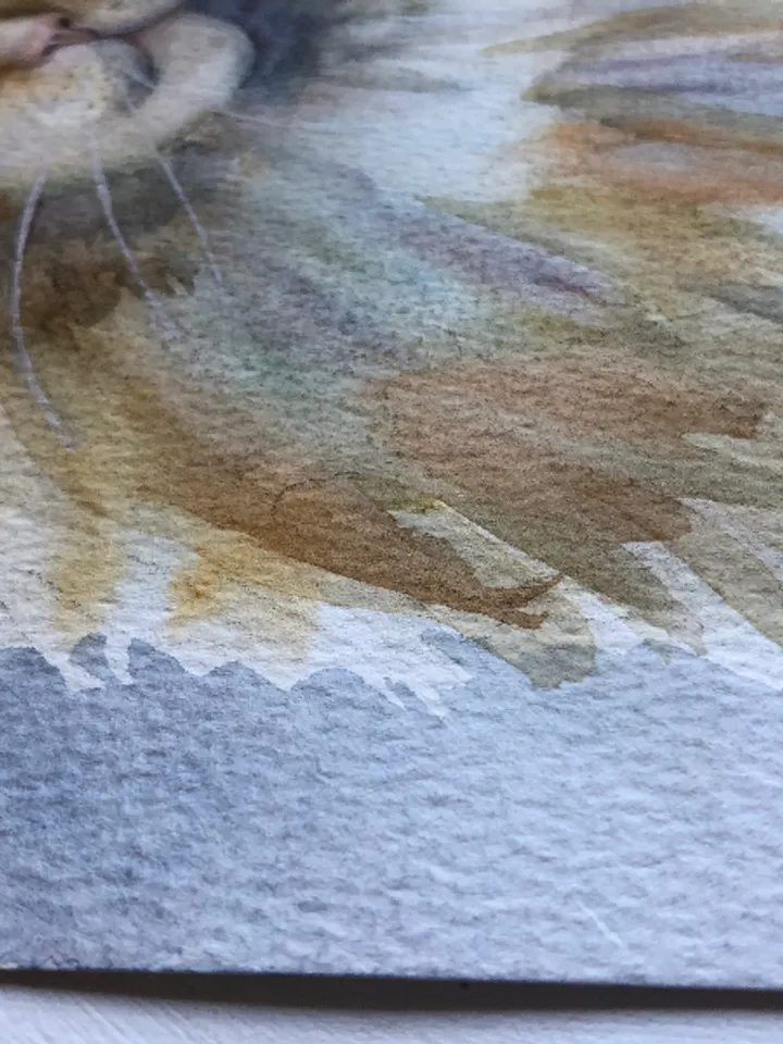 Cat portrait original watercolour painting hand painted