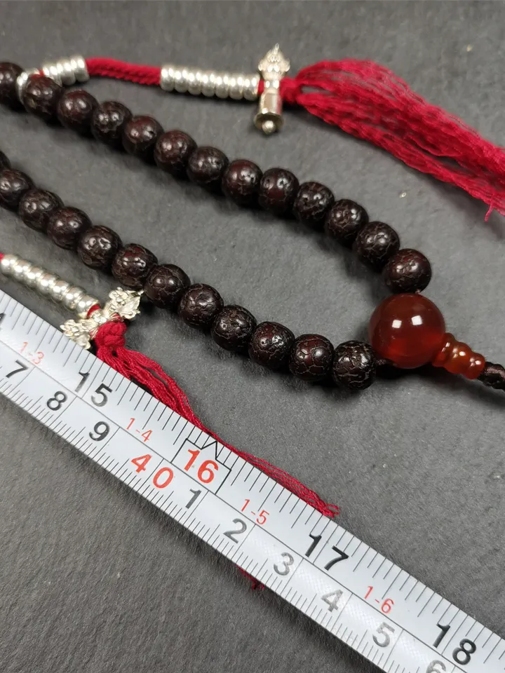Gandhanra Handmade 8mm 108 Lotus Seed Beads Mala,Barrel Shape Prayer Beads Necklace,Tibeatn Rosary Beads,34" Length