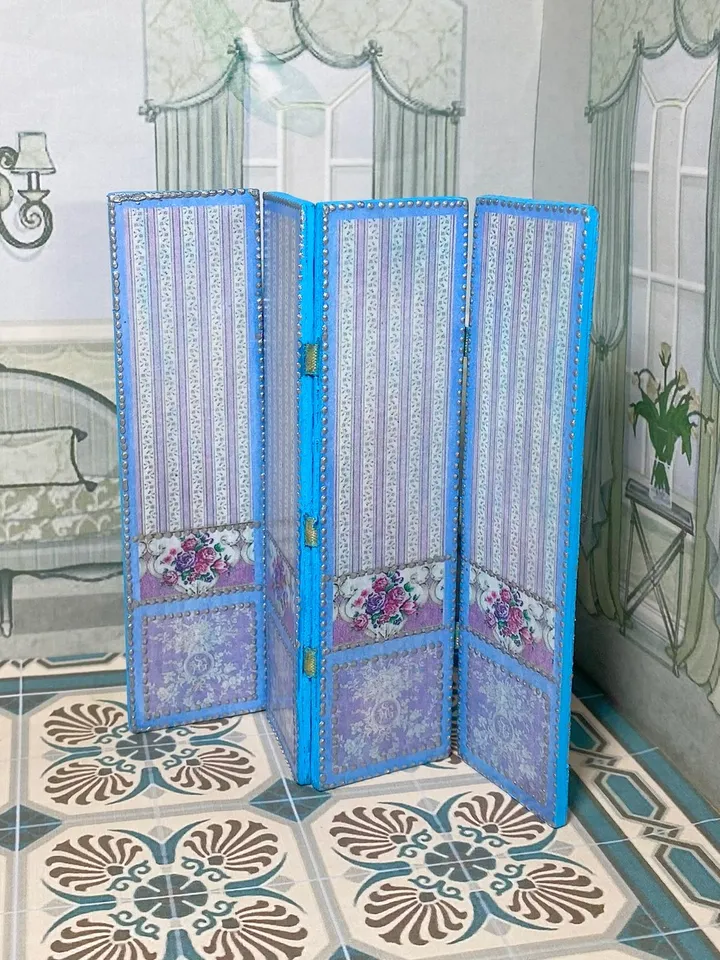 Dollhouse screen. Furniture for dolls. Furniture for the interior of a dollhouse. Handmade. 1:12.