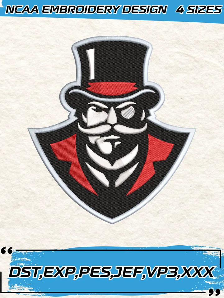 Austin Peay Governors Logos Embroidery Designs,NCAA Logo Embroidery Design,Machine Embroidery Design File,4 Sizes, Digital Download