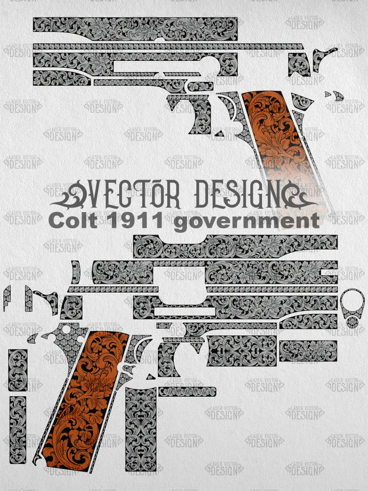 VECTOR DESIGN Colt 1911 government Scrollwork 6