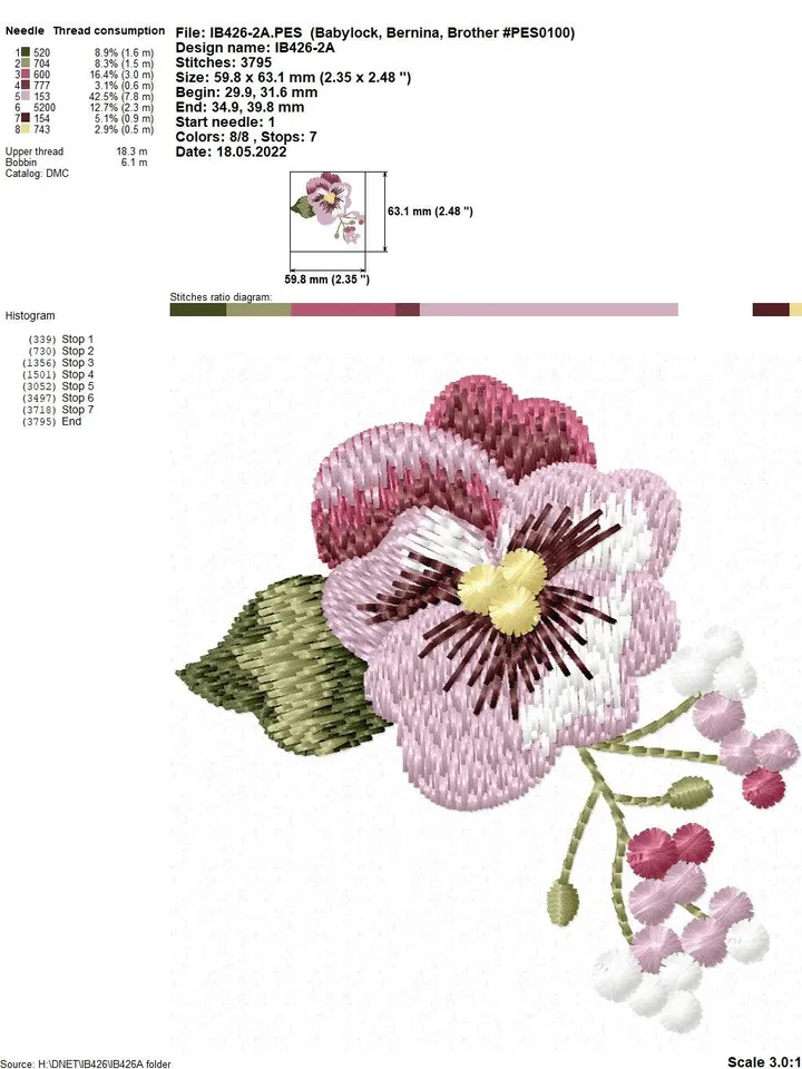 Pansies and gypsophila designs sеt Digital Machine Embroidery pattern floral embroidery motif home and clothing decor embroidery design
