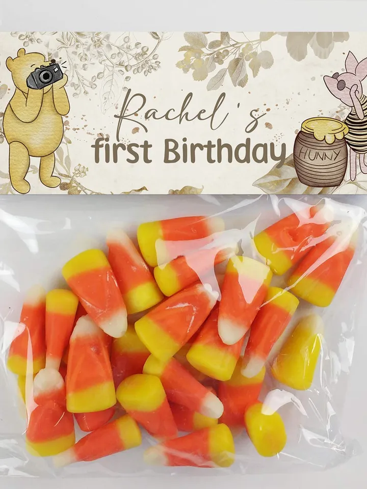 Editable Treats Bag Topper Winnie the Pooh; Winnie the Pooh 1st Birthday; Printable Candy Bag Topper; Winnie Pooh Party Decoration; FLW12