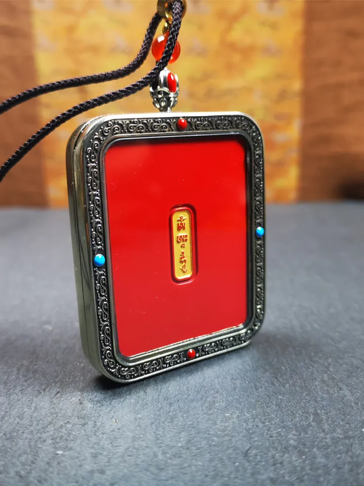 Gandhanra Handmade Tibetan Gau Ghau Shrine,Consecration Shri Devi Tsa Tsa,Drashi Lhamo,Zashi Lhamo,Mini Tibetan Buddhist Altar Amulet