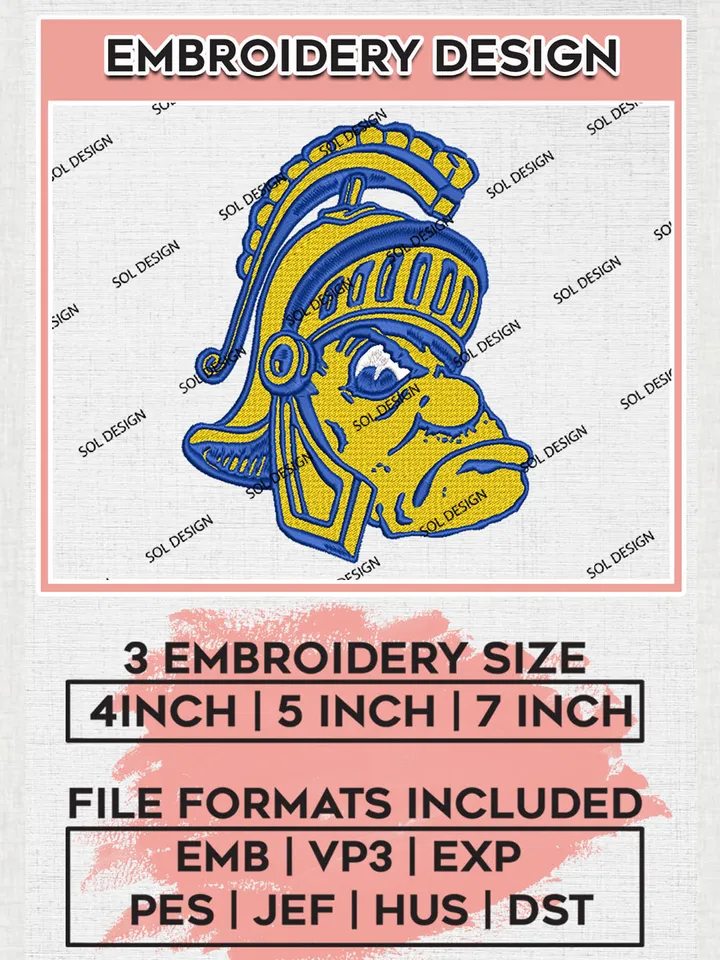 San José State Spartans College Football Team Head Mascot Logo embroidery designs, NCAA San José State Spartans Logo Machine embroidery files, NCAA Team Logo embroidery designs, NCAA Game Day Machine embroidery designs, Digital Download