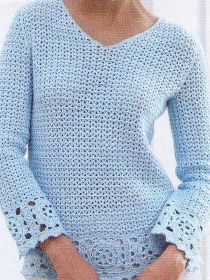 Crochet sweater pattern/ crochet pattern tunic women /ladies tunic and purse