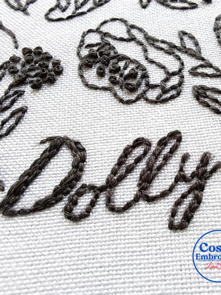 Personalized Pet Paw Embroidery Pattern Custom Dog Cat Name Design Step-by-Step Beginner Friendly PDF Tutorial DIY Unique Hoop Art