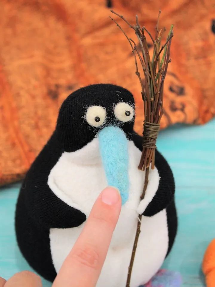 Small soft penguin toy- Halloween gift, funny Halloween decor