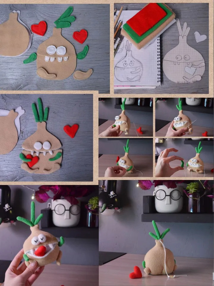 PDF Softie Pattern – Onion Plush Toy with Pocket Mouth