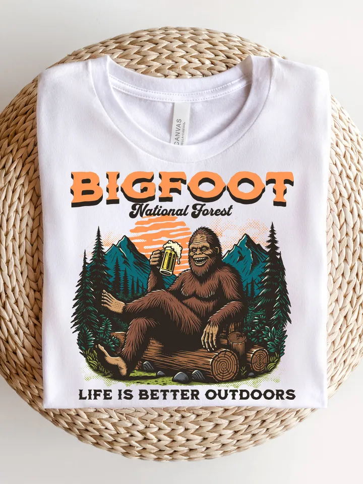 Life Is Better Outdoors Sublimation Design PNG Digital Download Printable Camping Wanderlust Travel Adventure Bigfoot Groovy Retro Outdoors